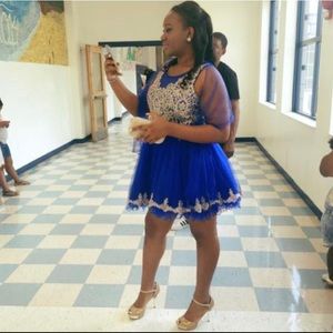 Royal blue & gold cachet dress